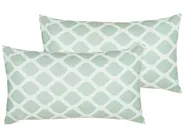 Set med 2 utomhusdynor KALAMOS Geometriskt tryck 40 x 70 cm Mintgrön_827342