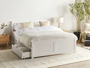 Bed with 4 Drawers OLENDON Pine Wood White 140 x 200 cm (EU Double)_954767