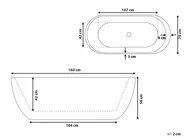 Freestanding Bathtub NEVIS 1600 x 750 mm White_793105