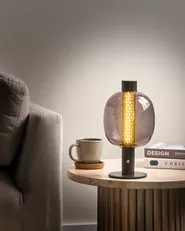 Wireless LED Table Lamp PULANGI with Dimmer Metal Black_955233