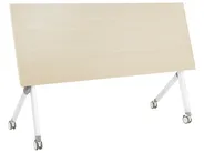 Hopfällbart skrivbord BENDI 160 cm 60 cm med hjul Ljusbrun_922334