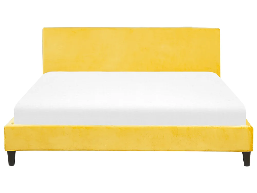 Bed Velvet FITOU 180 x 200 cm (EU Super King) Yellow_777137
