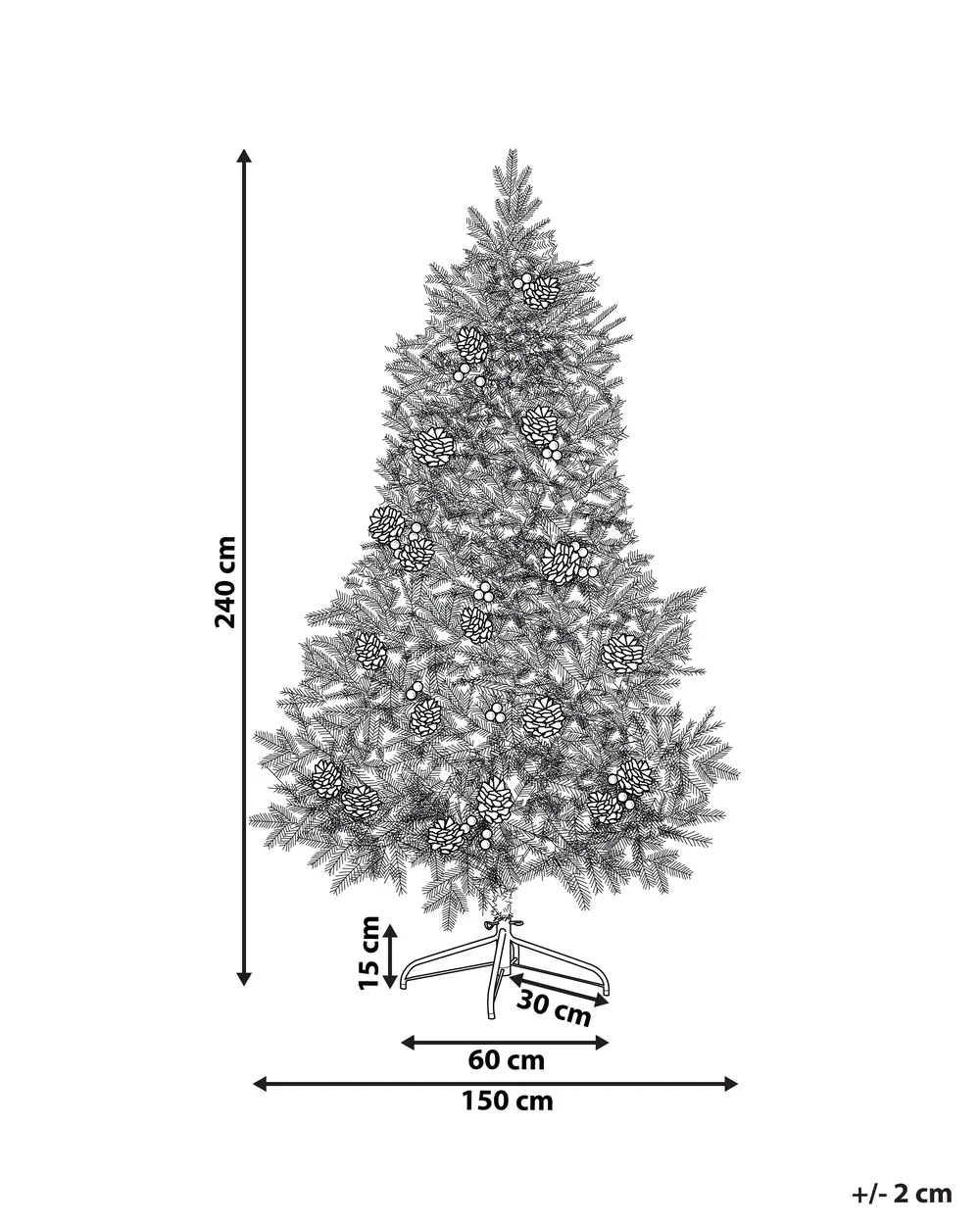 Artificial Christmas Tree DENALI 240 cm Green_879871