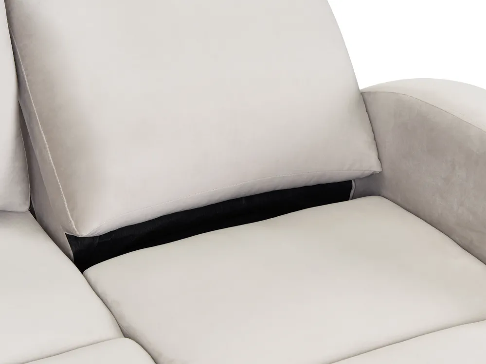 Manual Recliner Living Room Set 3 Seater VERDAL Velvet Beige_1081173