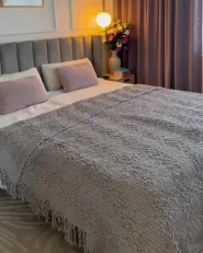 Blanket VELLA Cotton 220 x 240 cm Grey_989720