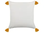 Throw Cushion BILOBA 45 x 45 cm Cotton Yellow Floral Pattern_838594