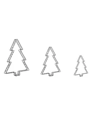 Outdoor Decoration LED LOFSEN 45/35/25 cm Christmas Tree Black_1020724
