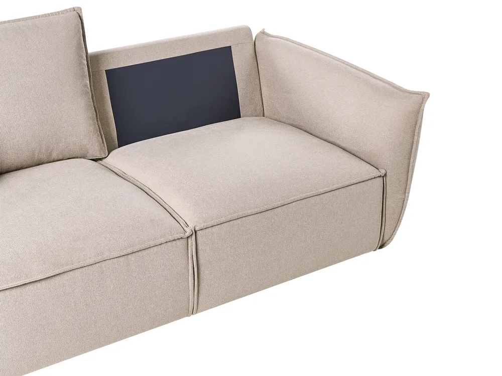 Sofa 3 Seater KUNES Fabric Taupe_1013117