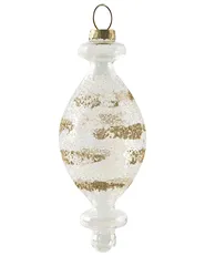 Set of 25 Baubles ICICLE Glass Transparent/ Gold_1028438