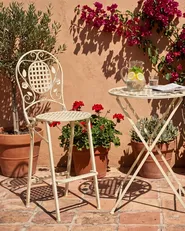 Set of 2 Garden Bar Chairs BIVIO Folding Metal Light Green_1102370