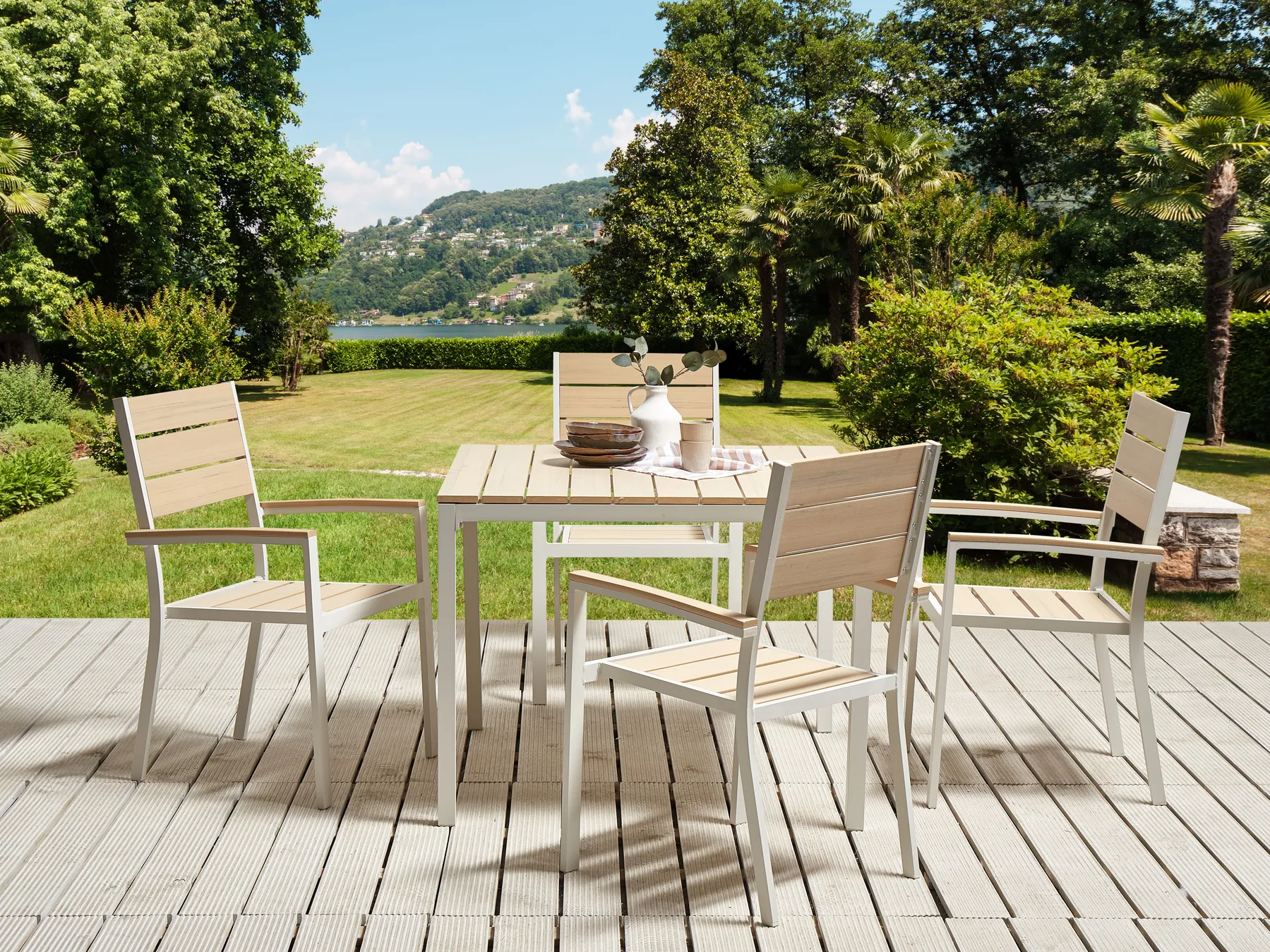 Garden Dining Set 4 Seater PRATO Beige_884217