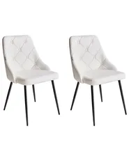 Set of 2 Dining Chairs VALERIE Faux Leather White_712770
