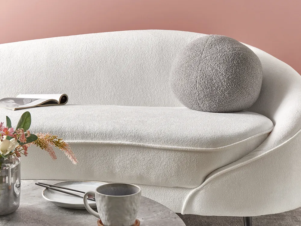Throw Cushion SALVIA 30 x 30 cm Boucle Grey Solid