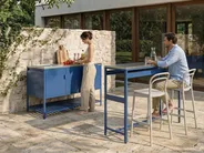 2 Piece Outdoor Kitchen Set with Sink MAENZA Blue Metal_1044867