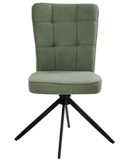 Set of 2 Dining Chairs Swivel RYAN Boucle Light Green_1042446