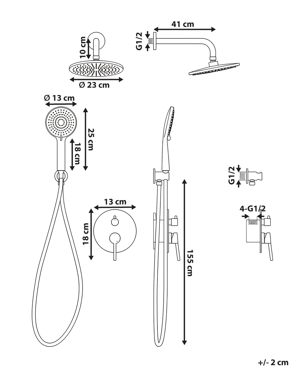 Concealed Shower Set with Rainshower PUELO Gold_1000174
