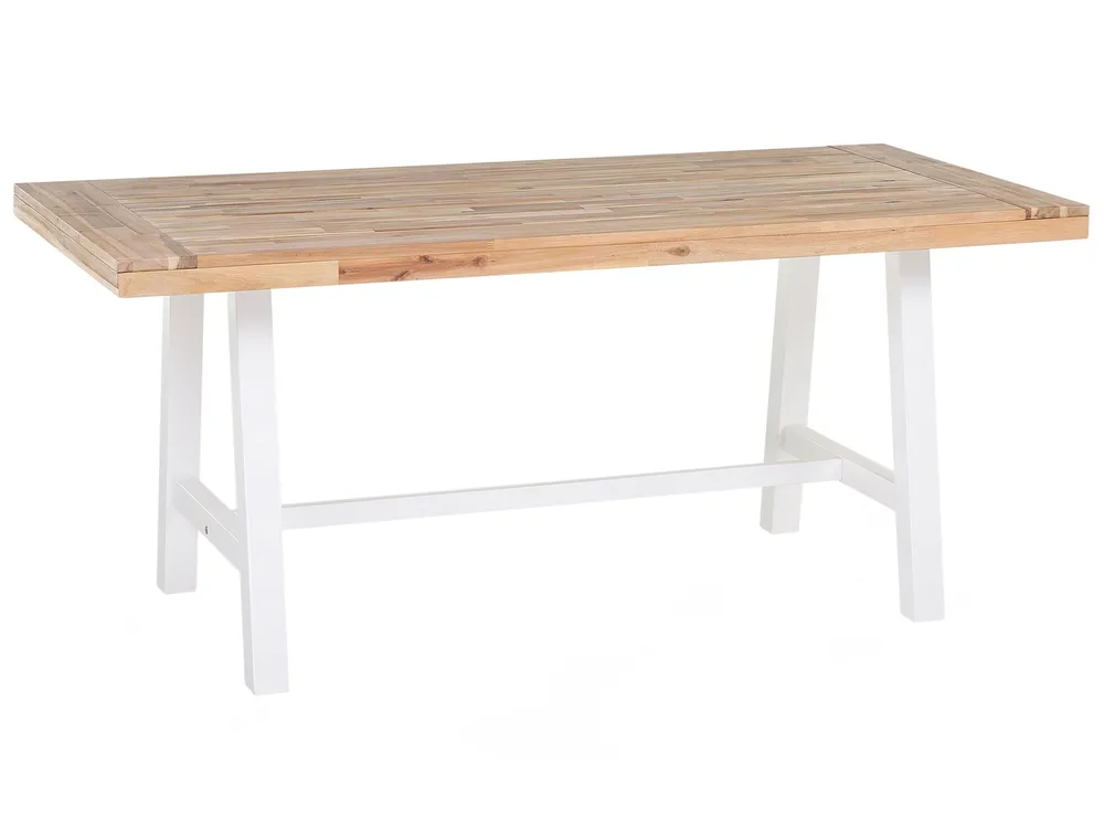 Garden Dining Table SCANIA 170 cm 80 cm Acacia Wood White