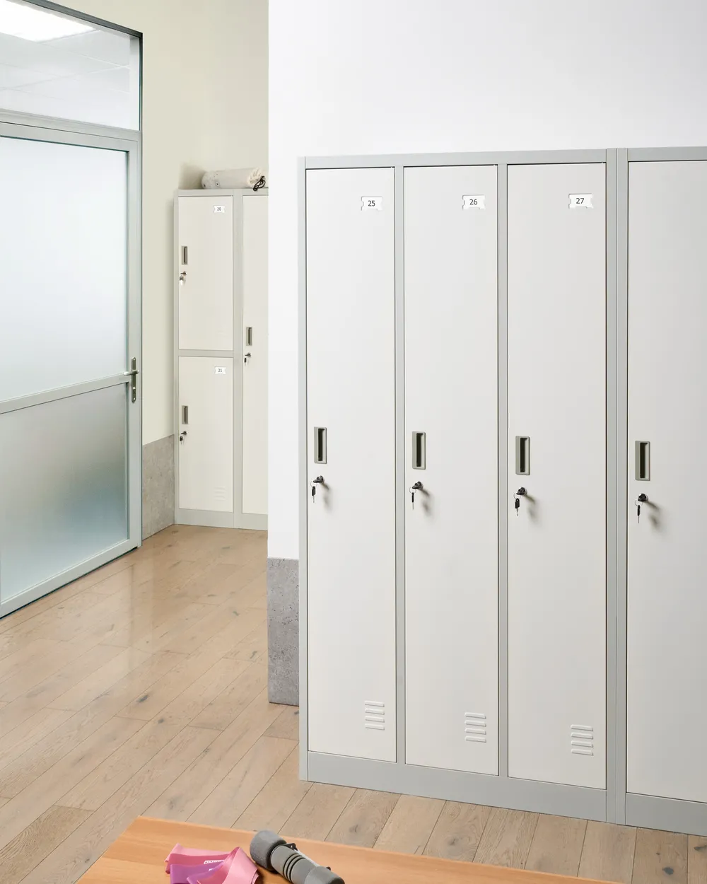 3-Door Storage Locker ATHLETE Metal Grey/ White