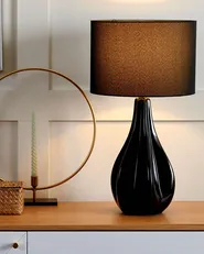 Table Lamp SANTEE Porcelain Black_542463