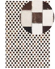 Matta KAYABEY Beige 160 x 230 cm Läder_1179507