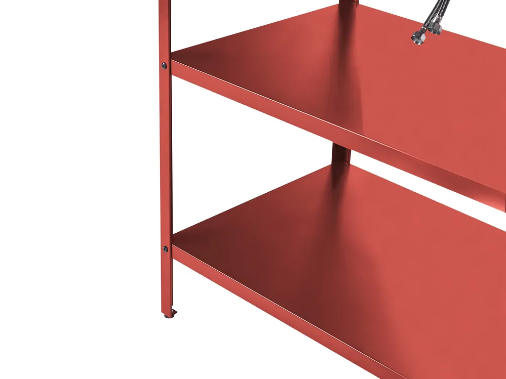 Outdoor Kitchen Island with Sink VILAMA Red Metal_1052182