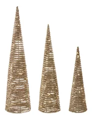 Set med 3 juldekorationer LED TUELSO 60/80/100 cm Julgran Guld_1025064