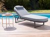 Sun Lounger with Cushion RONCOLO Metal Grey