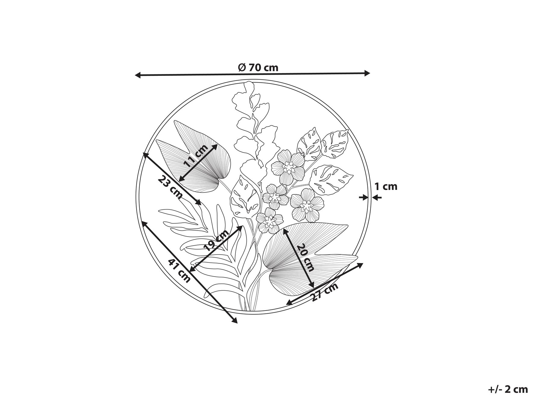 Seinäkoriste Kukka DUBNIUM Metalli 70 cm Vihreä_933853