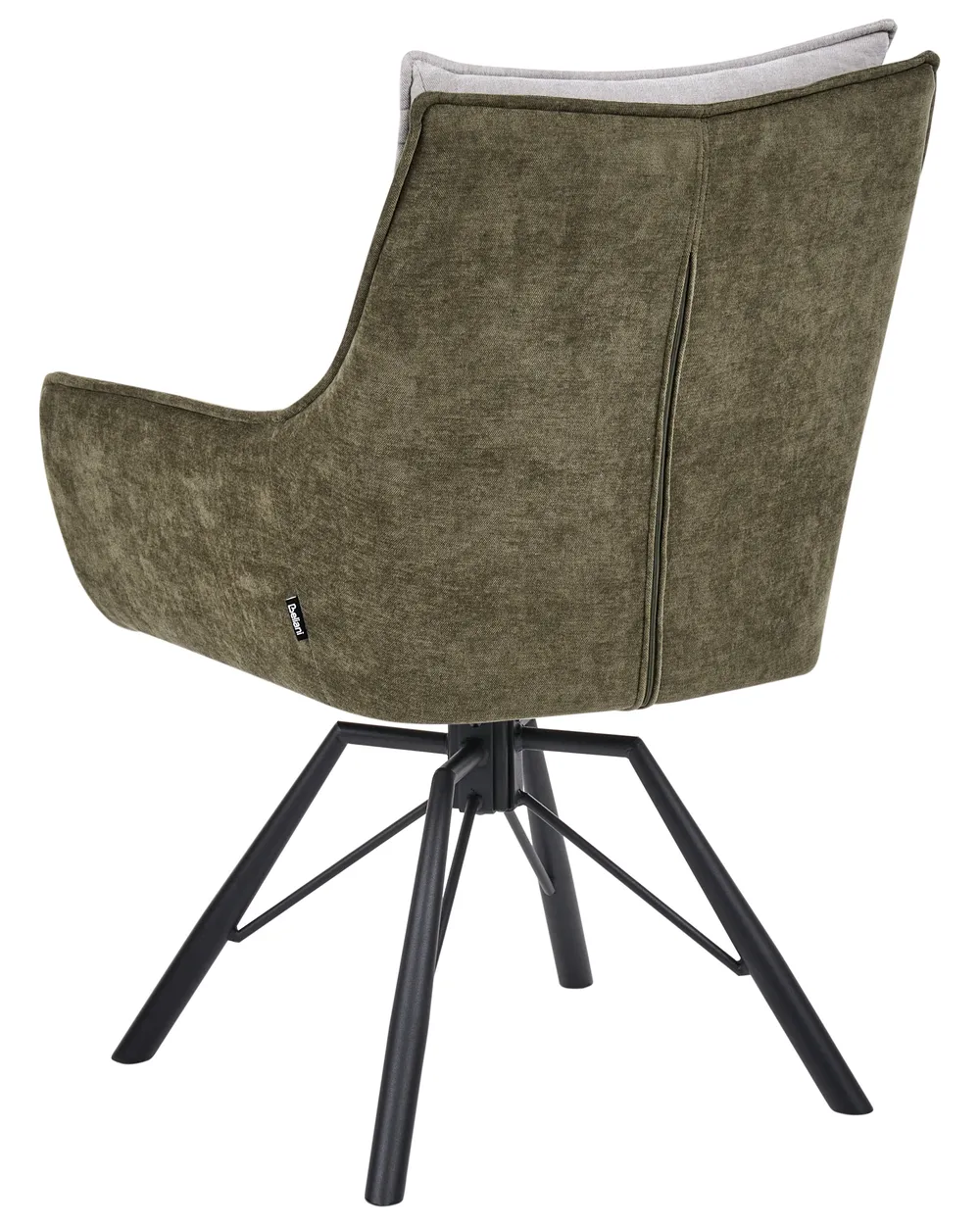 Matstol Vridbar ANNEBERG Chenille Ljusgrå/ Mörkgrön_1090903