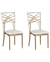 Set med 2 matstolar GIRARD Metall Roséguld