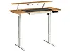 Elektrisk justerbart skrivebord WILBANKS 120 cm x 60 cm med USB-inngang Lysebrun/hvit