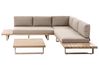 Garden Corner Sofa with Table 5 Seater MYKONOS Certified Acacia Wood Taupe Right Hand