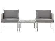 Garden Lounge Set with Table 2 Seater TERRACINA Metal Light Grey_863602