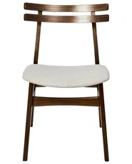 Set of 2 Dining Chairs CYNTHIANA Wood Brown/ Light Beige_952357