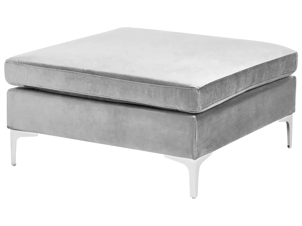 Modular Corner Sofa 4 Seater EVJA with Ottoman Velvet Grey Right Hand_789119