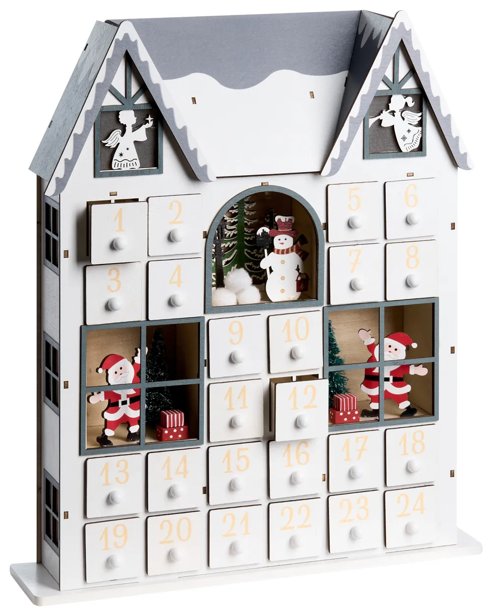 Julpynt LED FEMUND 40 cm Adventskalender Vit_1016859