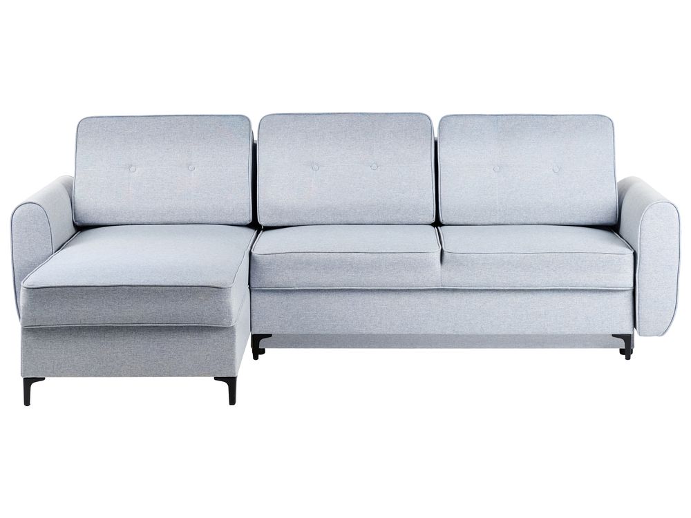 Corner Sofa Bed SIMRIS with Storage Fabric Light Blue Right Hand