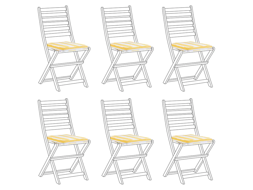 Set med 6 dynor för trädgårdsstol TOLVE 39 x 31 cm Gul_991189