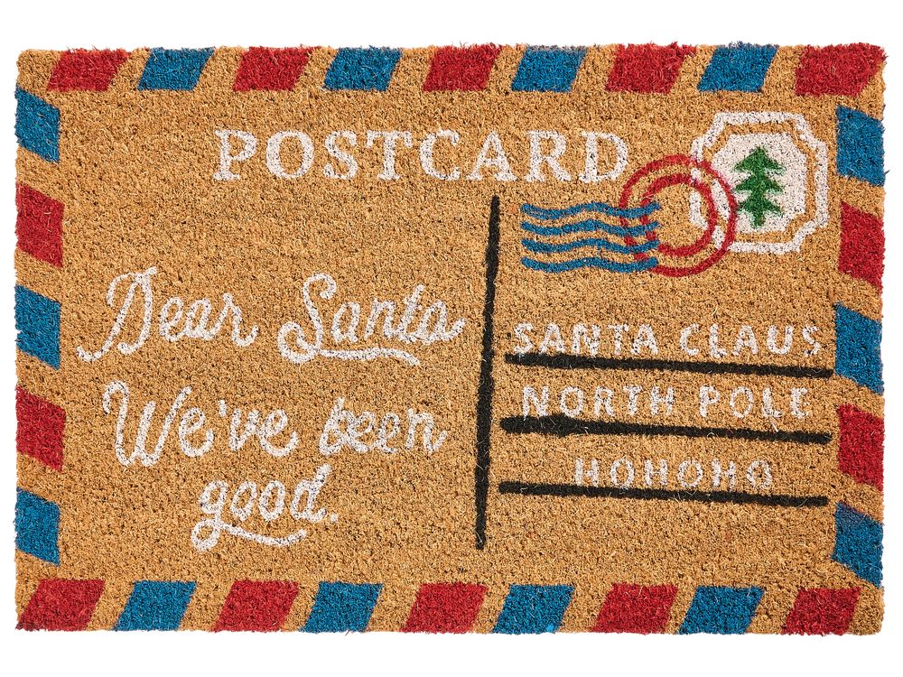 Doormat KATALLA Natural 45 x 75 cm Christmas Motif Coir