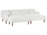 Corner Sofa 3 Seater HOLT with Ottoman Boucle White Left Hand_959469