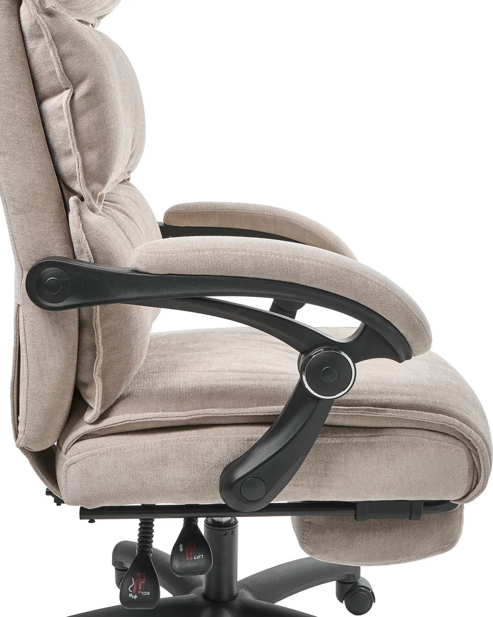 Executive Chair with Footrest EATON Chenille Beige_1009783