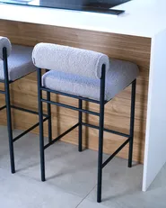 Set of 2 Bar Chairs AMAYA Boucle Grey_1017789