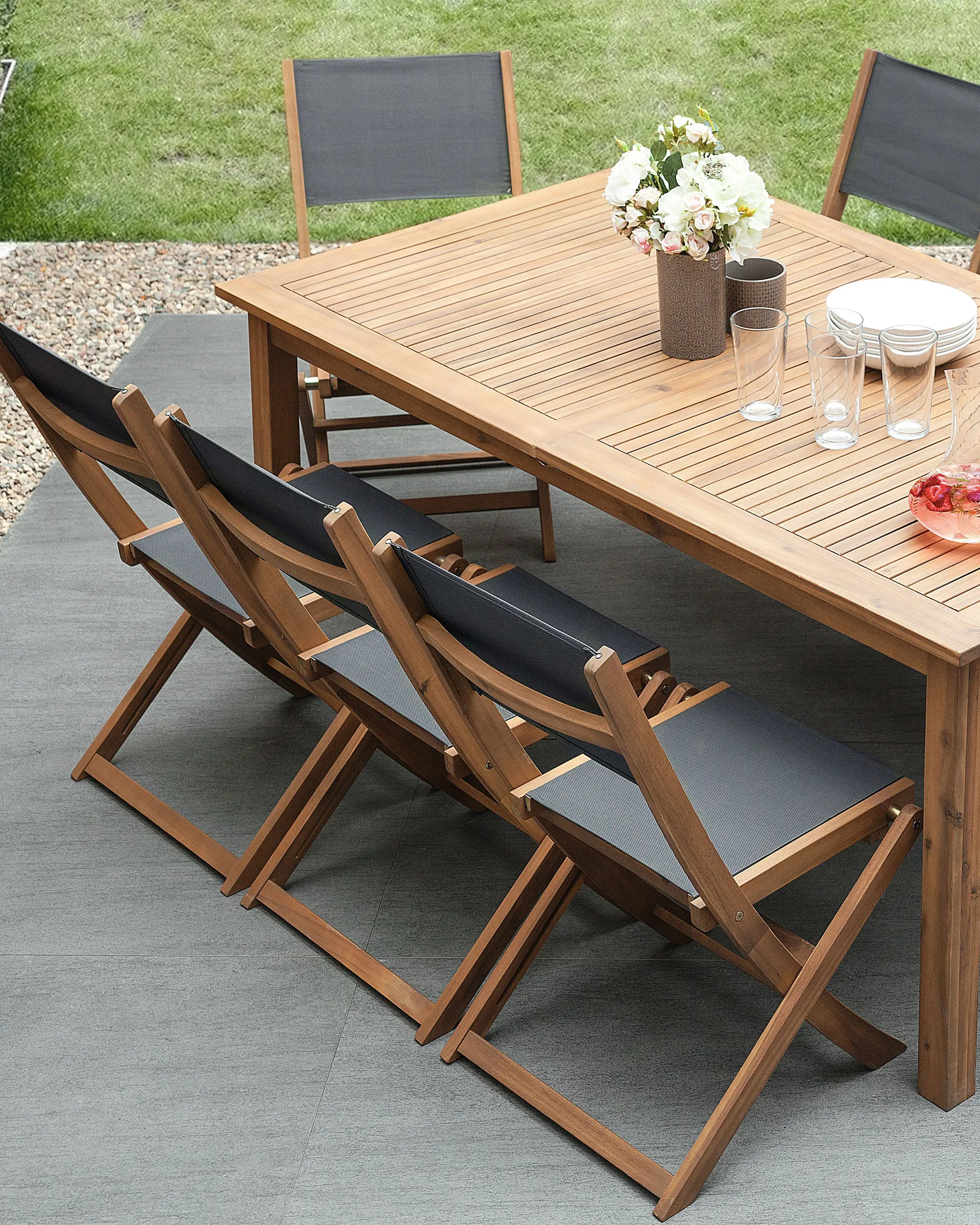 Set of 2 Garden Chairs CESANA Acacia Wood Light Brown_742402