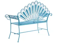 Bistro Set with Bench PAVIA Metal Blue_1046342