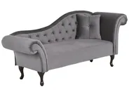Right-Hand Chaise Longue LATTES Velvet Grey_738721