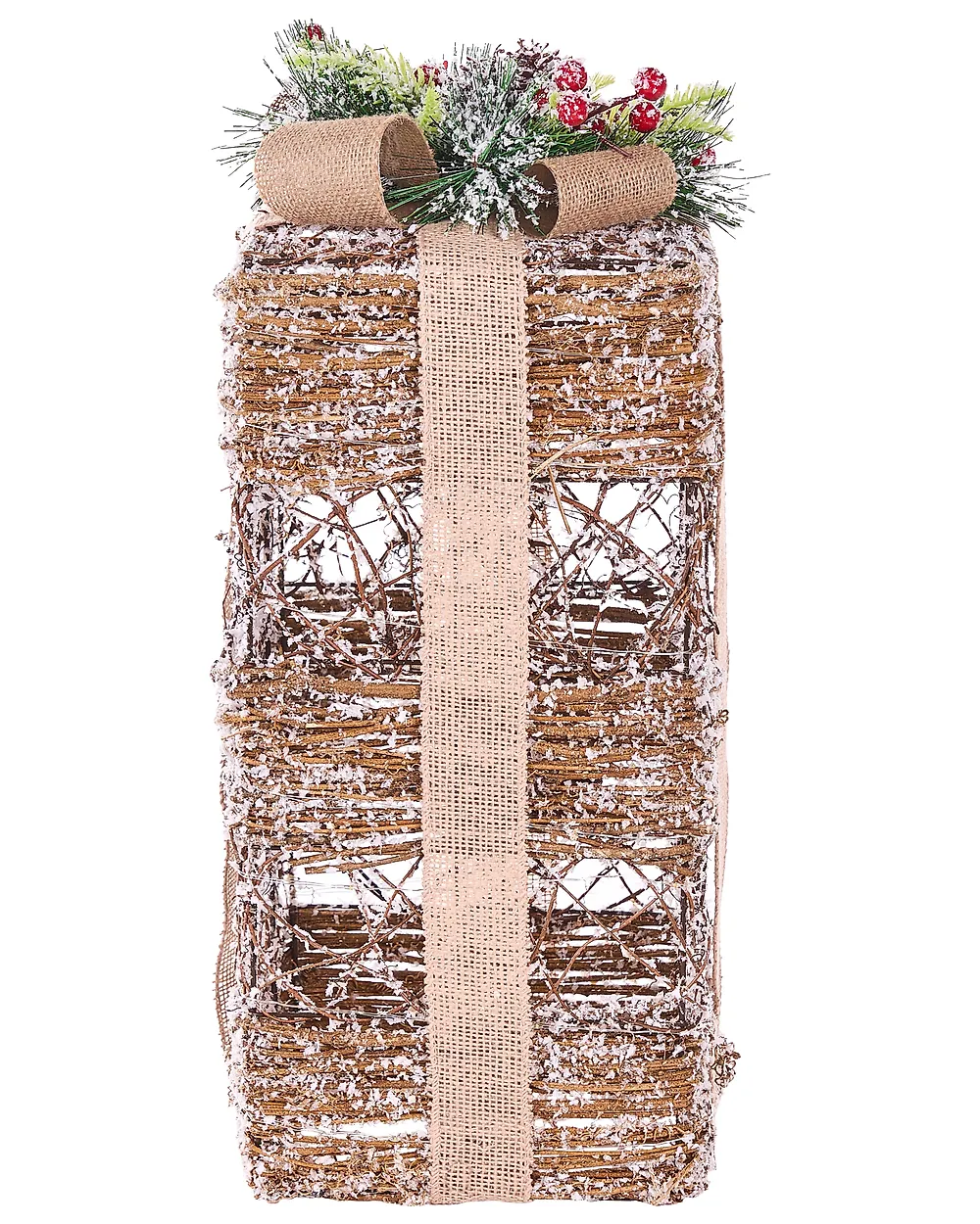 Joulukoristesetti 3 kpl LED-valo NAKILLA 64/54/42 cm Joululahja Ruskea_1179708