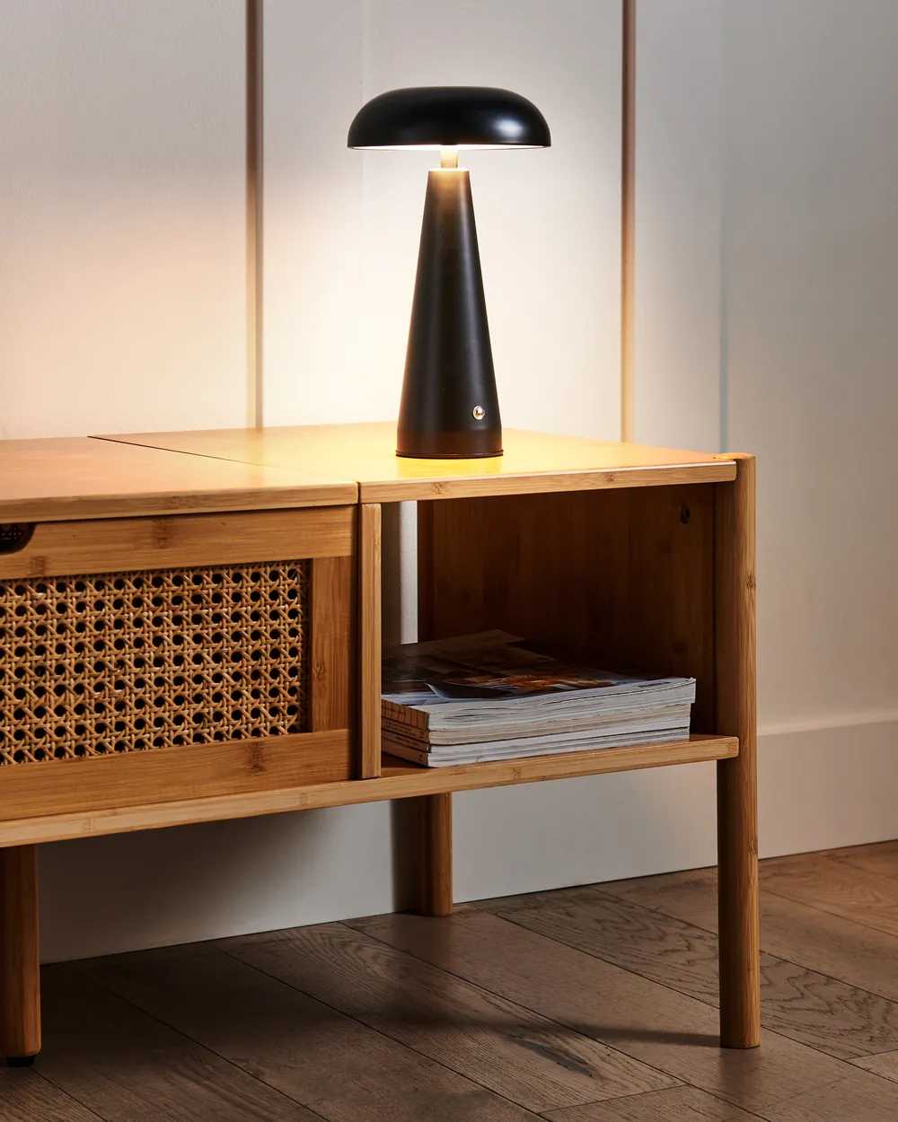 Wireless LED Table Lamp BOCONO with Dimmer Metal Black