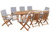 Garden Dining Set 8 Seater MAUI PREMIUM Acacia Wood Light Grey