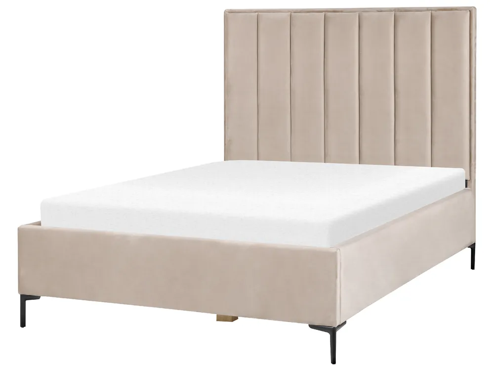 Bedroom Set SEZANNE Velvet Taupe 140 x 200 cm (EU Double)_892600