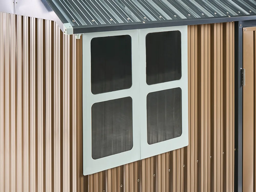 Trädgårdsskjul NOCCIANO 313 cm 220 cm Metall Brun_1020026